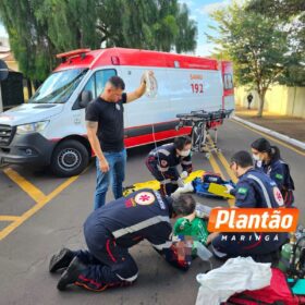 Fotos de Homem é atropelado por motocicleta e fica gravemente ferido em Maringá