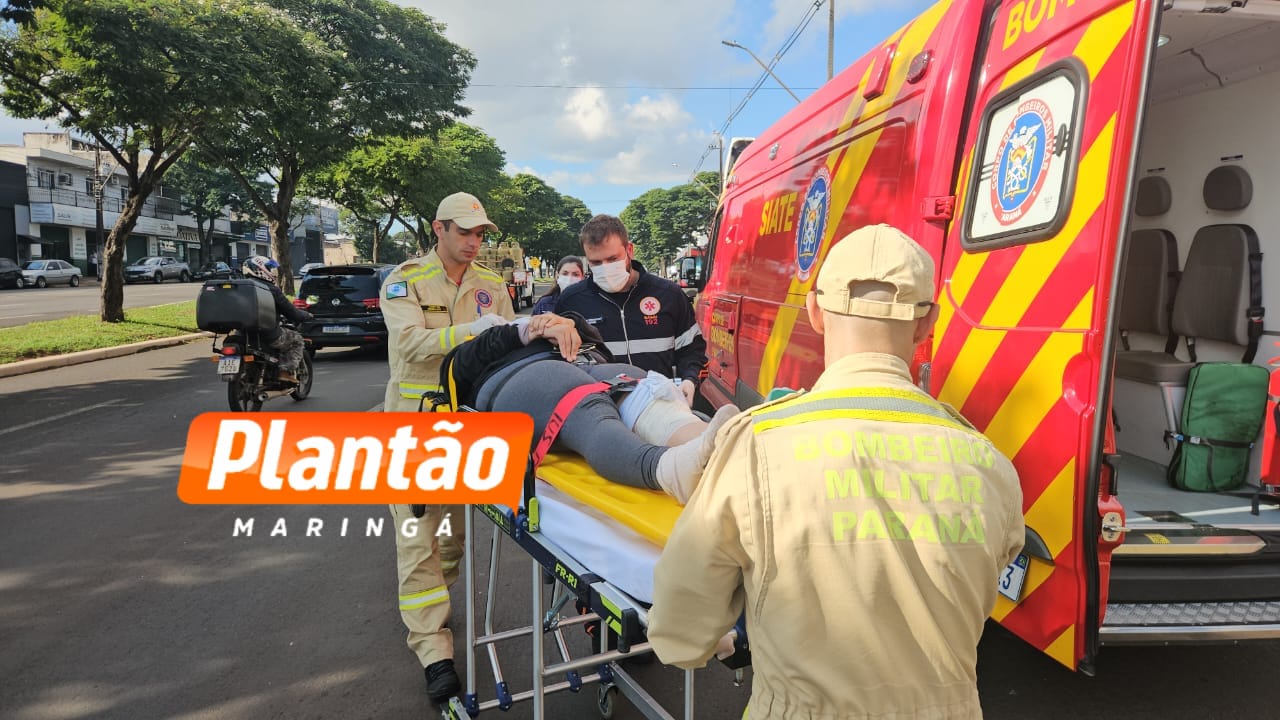 Fotos de Jovem fica ferida após acidente com cavalo mecânico na Avenida Colombo, em Maringá