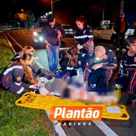 Fotos de Motoboy fica gravemente ferido após carro avançar preferencial em Maringá