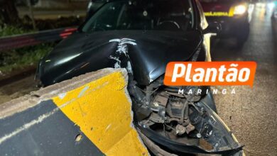 Fotos de Motorista perde o controle e colide contra mureta na BR-376, em Sarandi