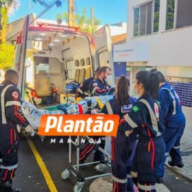 Trabalhador cai de 10 metros e é intubado após acidente no Jardim Olímpico, em Maringá Foto 1 Fotos de Trabalhador cai de 10 metros e é intubado após acidente no Jardim Olímpico, em Maringá