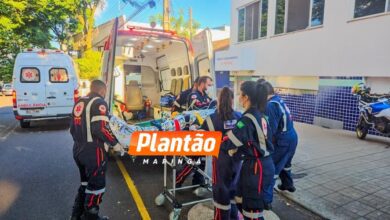 Fotos de Trabalhador cai de 10 metros e é intubado após acidente no Jardim Olímpico, em Maringá