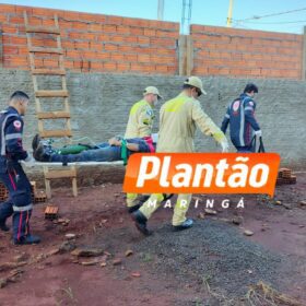 Fotos de Trabalhador fica ferido após queda em obra no Jardim de Monique, em Maringá