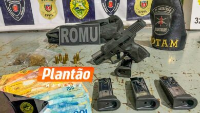 Fotos de Ação conjunta entre Romu e Rotam resulta na apreensão de arma e drogas em Maringá