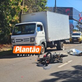 Fotos de Motociclista morre após colidir contra caminhão estacionado em Maringá