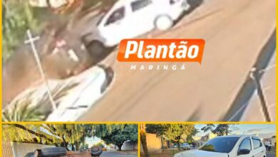 Fotos de Câmera flagra acidente com capotamento em Maringá 