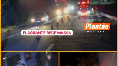 Fotos de Caminhoneiro em alta velocidade quase provoca tragédia durante atendimento a acidente com óbito em Maringá