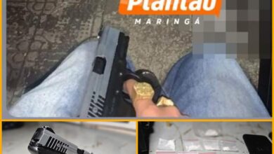 Fotos de Dupla é presa em Maringá após ostentar arma em rede social; GCM apreende drogas e pistola adaptada