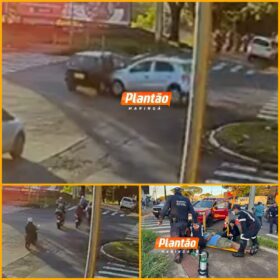 Fotos de Gol avança sinal vermelho, atinge carro e quase atropela grupo de motociclistas em Maringá