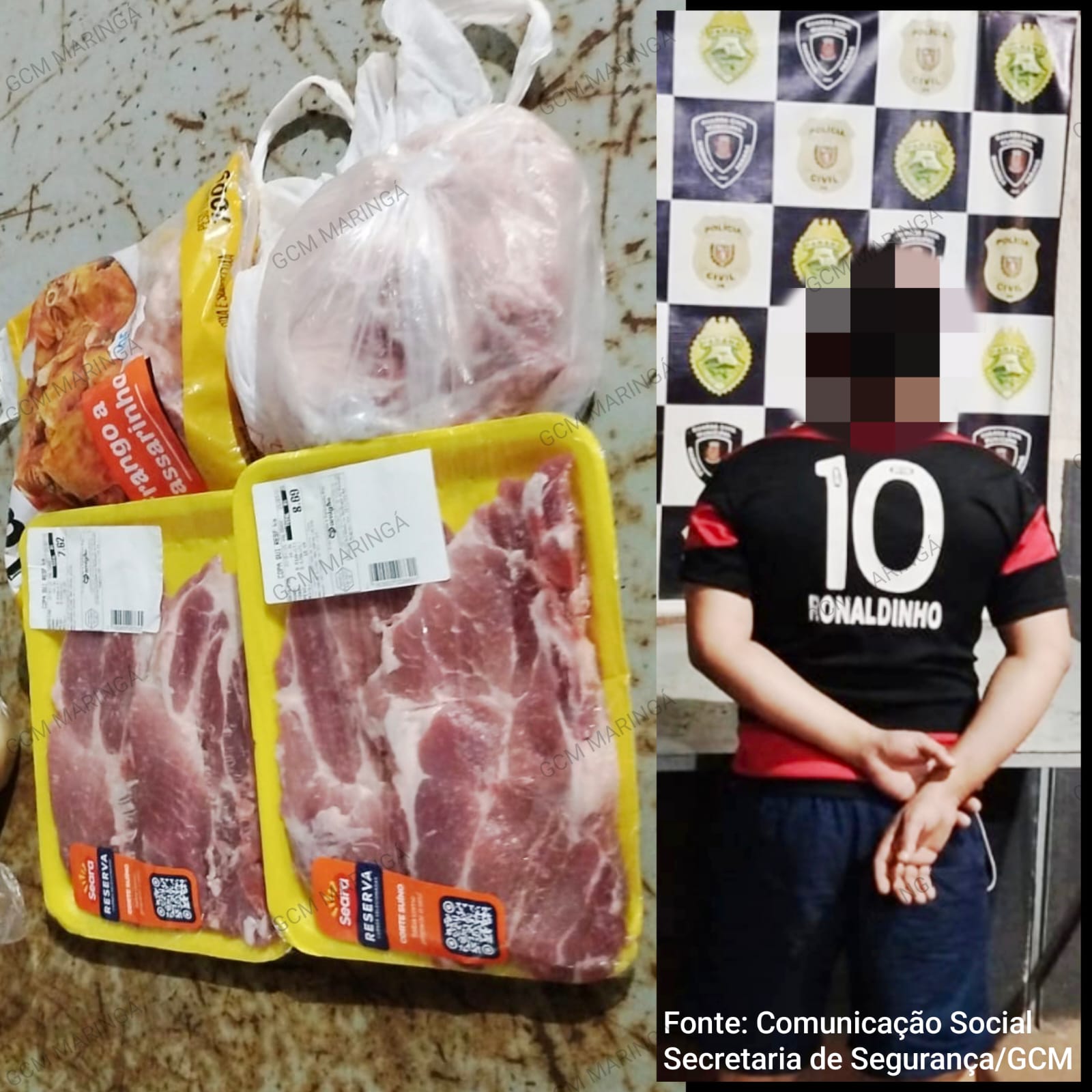 Fotos de Homem é preso pela terceira vez após furtar carne de supermercado em Maringá