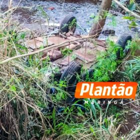 Fotos de Idoso morre após carro cair em córrego em Maringá 