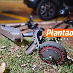 Fotos de Jovem fica ferida após ser atropelada por motociclista ejetado em fuga em Maringá