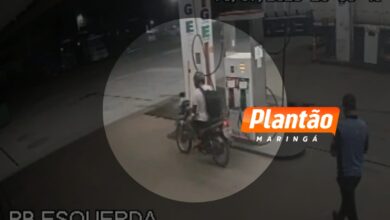 Fotos de Motociclista abastece moto e foge sem pagar em posto de combustíveis de Maringá