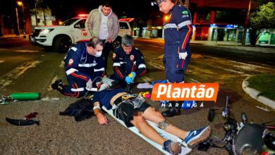 Fotos de Motociclista é intubado após queda de moto em Maringá 