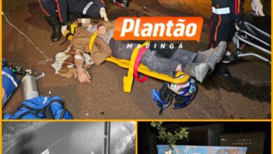 Fotos de Motociclista fica em estado crítico após bater em Container de entulho em Sarandi