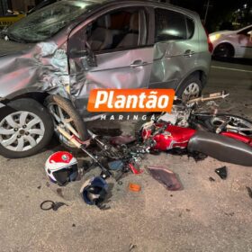 Fotos de Motociclista fica em estado grave após acidente com carro em Maringá