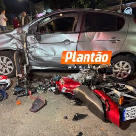 Fotos de Motociclista fica em estado grave após acidente com carro em Maringá