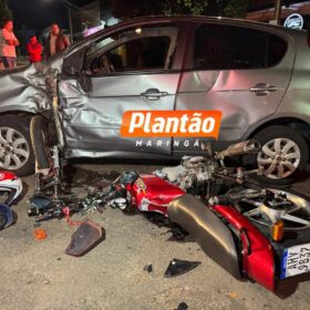 Fotos de Motociclista fica em estado grave após acidente com carro em Maringá