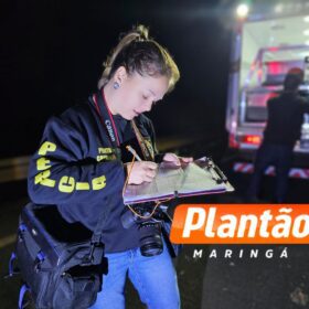 Fotos de Caminhoneiro em alta velocidade quase provoca tragédia durante atendimento a acidente com óbito em Maringá
