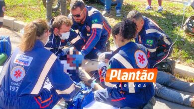 Fotos de Motociclista sofre trauma grave ao colidir com árvore em Maringá