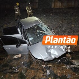 Mulher é intubada após carro cair de ponte na divisa de Maringá e Sarandi Foto 2 Fotos de Mulher é intubada após carro cair de ponte na divisa de Maringá e Sarandi