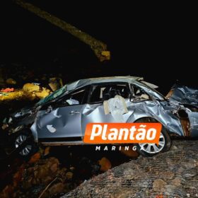 Mulher é intubada após carro cair de ponte na divisa de Maringá e Sarandi Foto 1 Fotos de Mulher é intubada após carro cair de ponte na divisa de Maringá e Sarandi