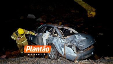 Fotos de Mulher é intubada após carro cair de ponte na divisa de Maringá e Sarandi