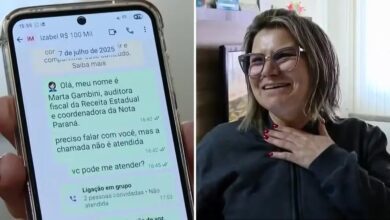 Fotos de Zeladora ignora ligações achando que era golpe e descobre prêmio de R$ 100 mil do Nota Paraná