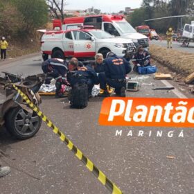 Fotos de Carro fica destruído após acidente entre Sarandi e Marialva 