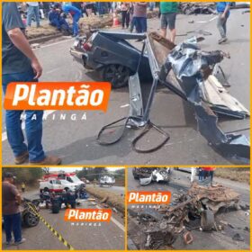 Fotos de Carro fica destruído após acidente entre Sarandi e Marialva 