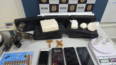 Fotos de Casal é preso com 8 kg de cocaína avaliada em meio milhão e pistola 9 mm em operação, em Maringá