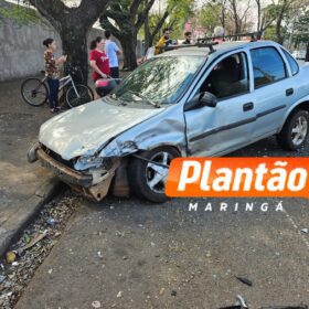 Fotos de Casal fica ferido em colisão entre dois carros, em Maringá