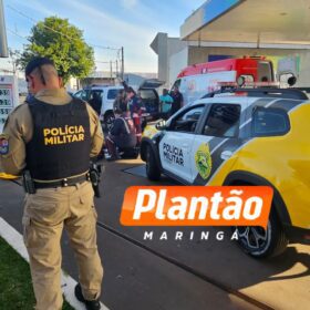 Fotos de Novas imagens de câmeras de segurança registram momento em que homem foi esfaqueado após briga de trânsito em Maringá