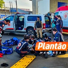 Fotos de Novas imagens de câmeras de segurança registram momento em que homem foi esfaqueado após briga de trânsito em Maringá