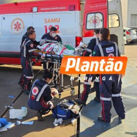 Fotos de Novas imagens de câmeras de segurança registram momento em que homem foi esfaqueado após briga de trânsito em Maringá