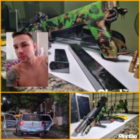 Fotos de Maringaense executado em Marialva havia sido preso em 2022 em Sarandi com submetralhadora, pistola e moto furtada