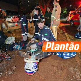 Fotos de Motociclista com drogas sofre ferimentos gravíssimos após acidente, em Maringá