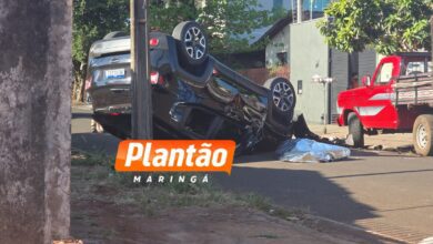 Fotos de Motorista morre após ser baleado e capotar veículo em Marialva
