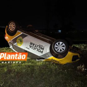 Viatura da PM capota durante retorno de curso em Maringá; chovia no momento do acidente Foto 5 Fotos de Viatura da PM capota durante retorno de curso em Maringá; chovia no momento do acidente