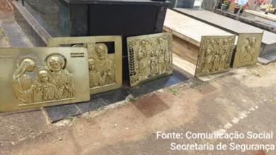 Fotos de Guarda Civil de Maringá prende homens por crime ambiental e recupera placas de bronze furtadas de cemitério