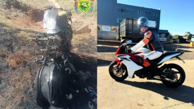 Fotos de Jovem morre após moto pegar fogo em acidente na PR-445