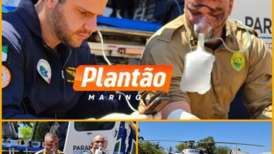 Fotos de Policiais Militares salvam idosa e criança com Síndrome de Down de incêndio em Mandaguaçu