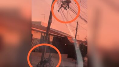 Fotos de Cadeirante é flagrado furtando fiação em cima de poste, em Maringá