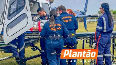 Fotos de Trabalhador sofre descarga elétrica durante instalação de placas solares e é socorrido de helicóptero