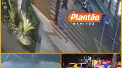 Fotos de Vídeo mostra homem sendo esfaqueado pela ex, em Maringá; o homem tentava arrastá-la para dentro de um veículo