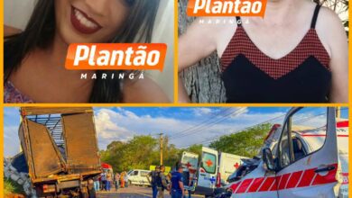 Fotos de Duas mulheres morrem e criança fica gravemente ferida após ambulância bater de frente com caminhão