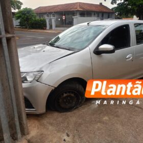 Fotos de Câmera de segurança flagra acidente que deixou motociclista ferido na Zona 5, em Maringá