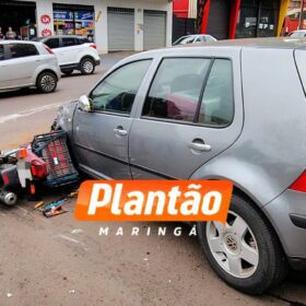 Câmera de segurança registra grave acidente entre carro e moto em Maringá Foto 3 Fotos de Câmera de segurança registra grave acidente entre carro e moto em Maringá