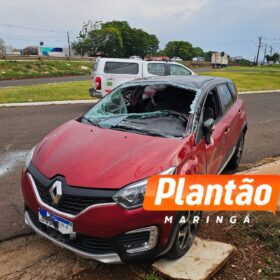 Câmera flagra capotamento após colisão em Maringá Foto 1 Fotos de Câmera flagra capotamento após colisão em Maringá