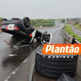 Câmera flagra capotamento no Contorno Norte em Maringá Foto 2 Fotos de Câmera flagra capotamento no Contorno Norte em Maringá